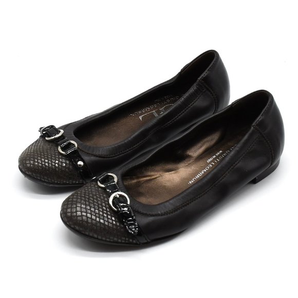 AGL Flat Cap Toe Ballet Flat Dark Brown 34.5 - Picture 3 of 5